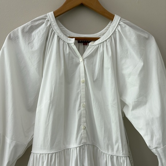 New STAUD Demi Dress White Tiered Maxi Cotton 3/4 Sleeves Size S - Picture 6 of 16
